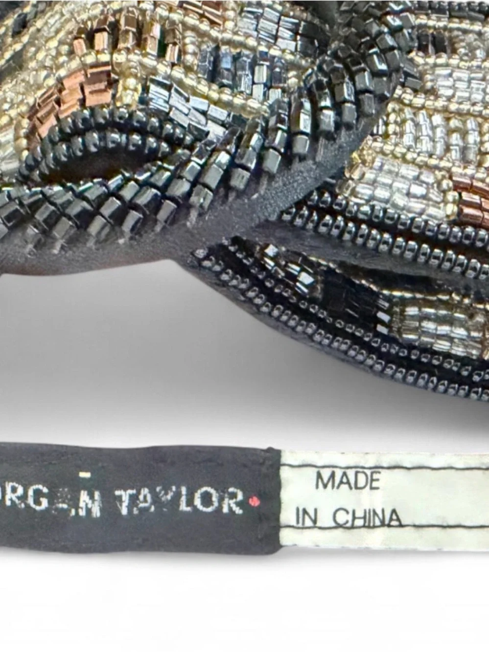 Morgan Taylor Multicolor Beaded Waist Belt with Black Buckle